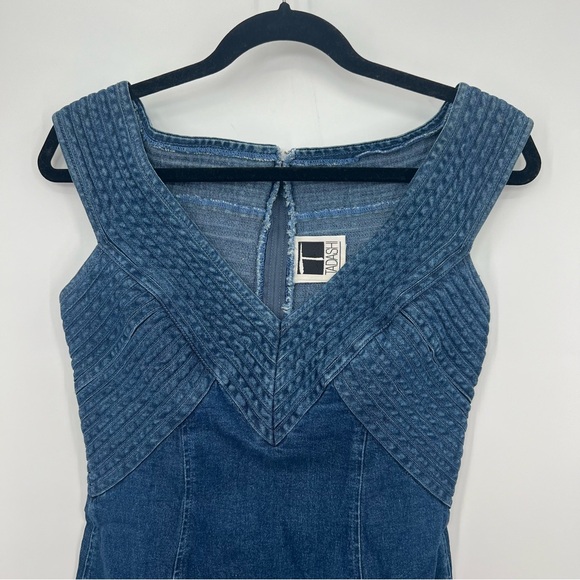 Tadashi Shoji Dresses & Skirts - Tadashi Shoji Denim Jeans Bodycon Mini Dress V-neck Sweetheart Vintage Y2K US 8